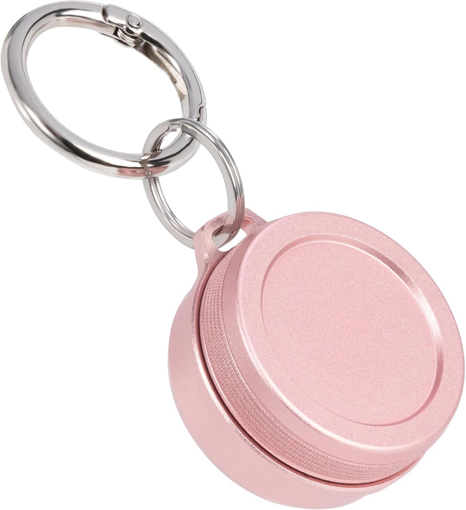 Daily Metal Carrying Case - Tragbare Schlüsselanhänger Pillenhalter, Wasserdichte Small Travel Pille Container für Earplugs Münzen, kompatibel mit Loop, Eargasm & Vibes, Kompakte Mini Purse Pill Box (Pink)