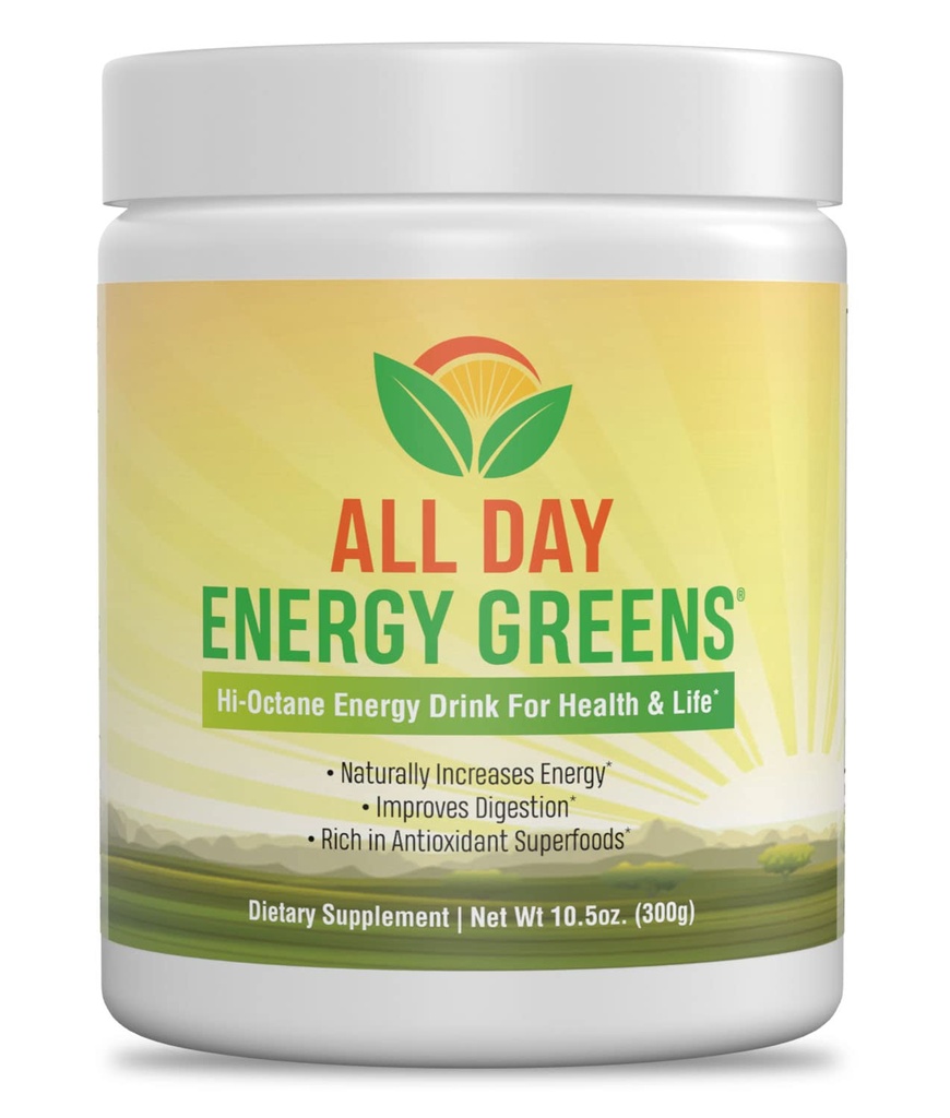 IVL - All Day Energy Greens - Supplément de boisson de mélange de poudre, Greens Powder Superfood - Super Greens Blend pour la nutrition optimale, l'énergie et la digestion, le jus vert Superfood Boost