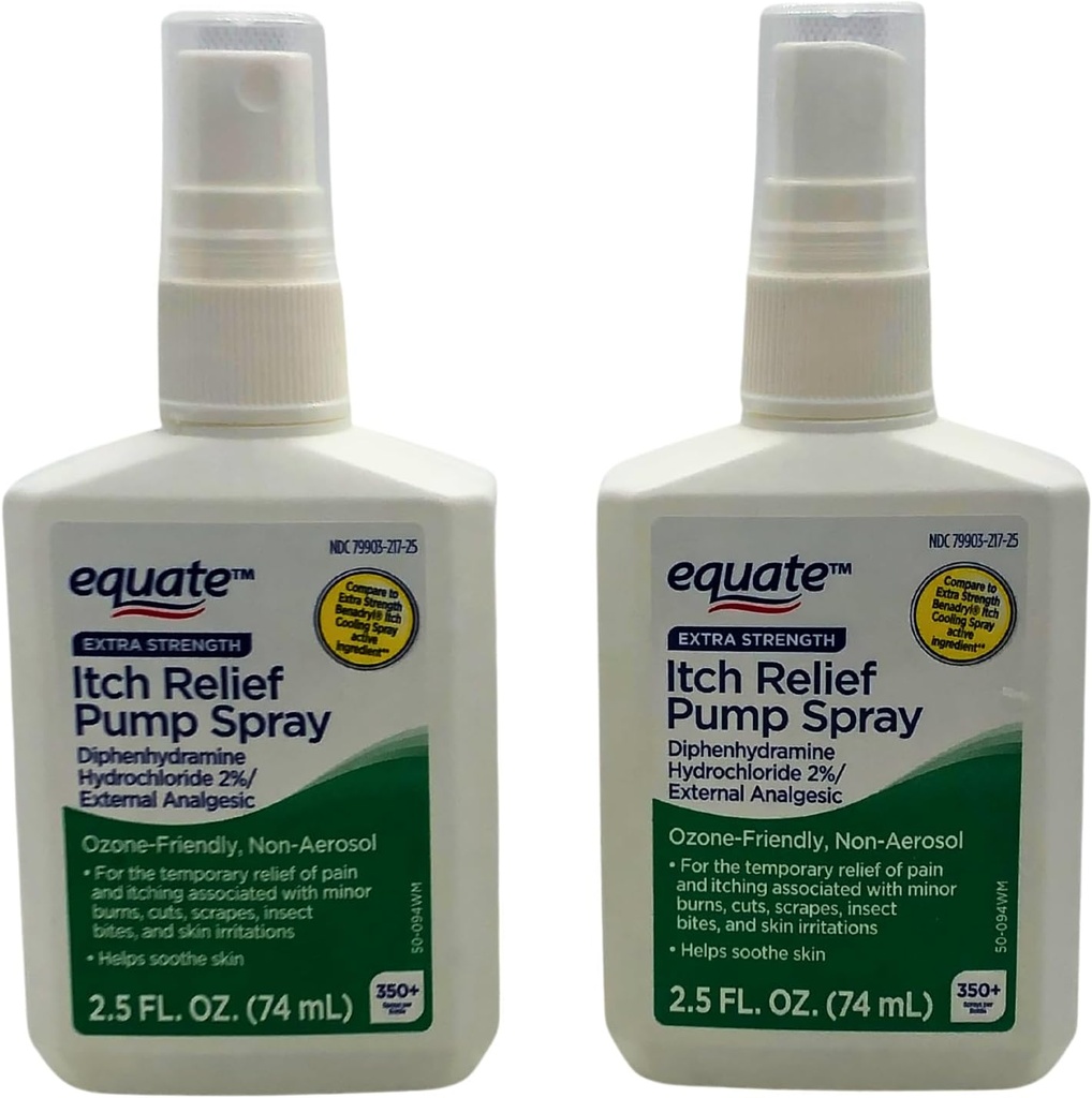 Spruzzo della pompa del rilievo dell'itch extra di Equate - 2.5 oz, (2 Pack)