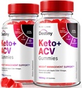 rize labs (Pack of 2 Destiny Keto+ACV Gummies for Advanced Weight Loss, Formulato con Aceto di Sidro di Mela, Vitamina B6 & B12 (120 Gummies)