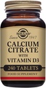 Solgar Calcium Citrato con Vitamina D3 Compresse, 240 Conte (Pacchetto di 1)