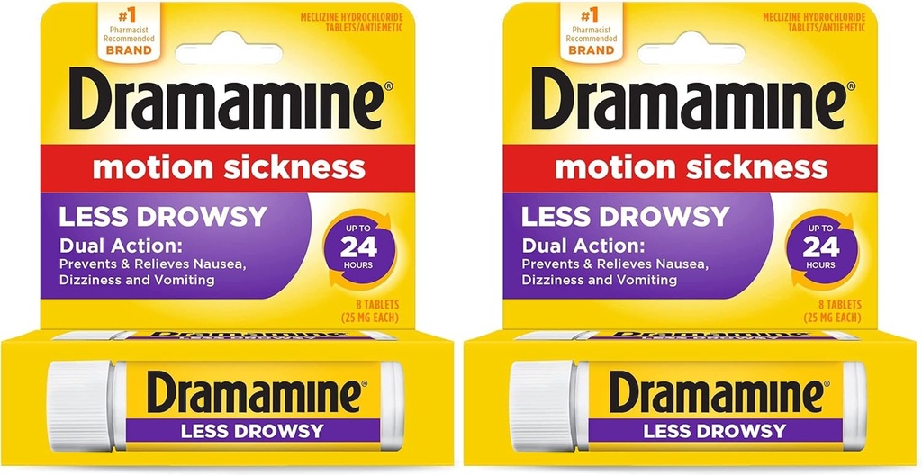 Dramamine toute la journée moins somnolence mouvement soulagement de la maladie.