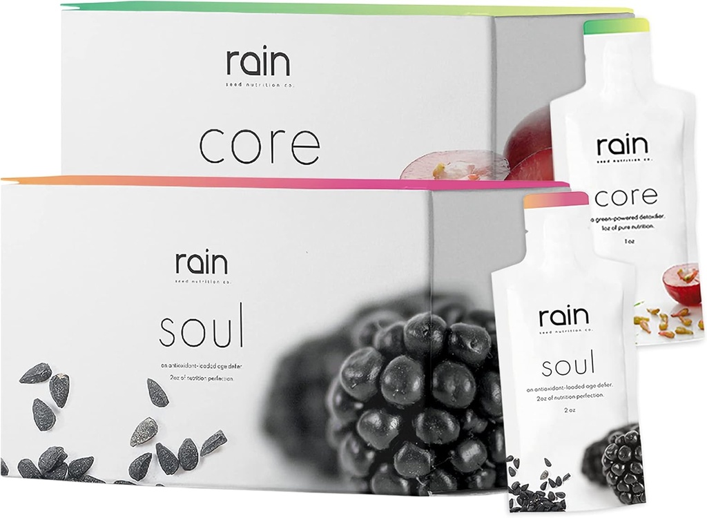 Pluie - Ensemble de noyau et d'âme - Supplément nutritionnel fondé sur les semences - Formule végétale pour la vitalité et la santé - Soutient le bien-être et l'immunité - 1 boîte Chaque