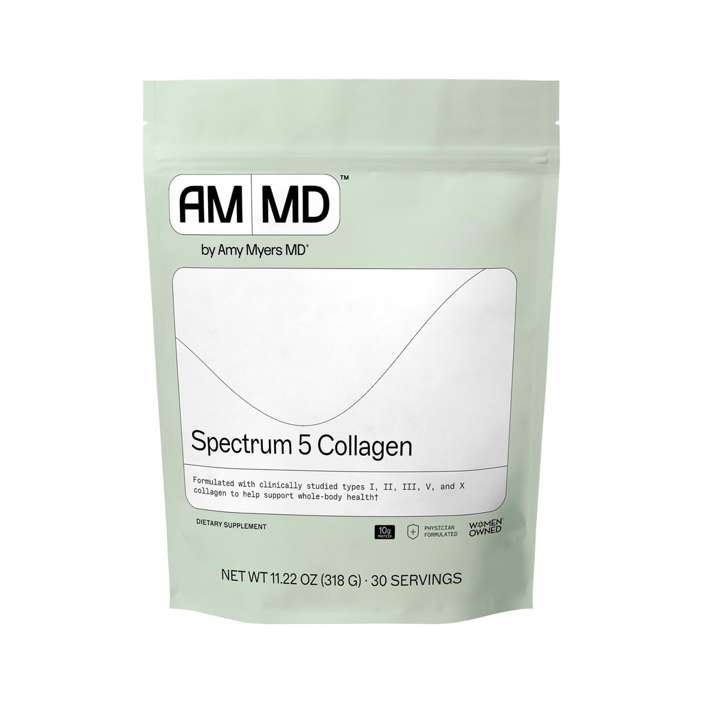Amy Myers MD Spectrum 5 Collagen Peptides Powder - Supplemento giornaliero di collagene per capelli sani, pelle e unghie - per il supporto comune, Gut & Immune Health - 30 Serve