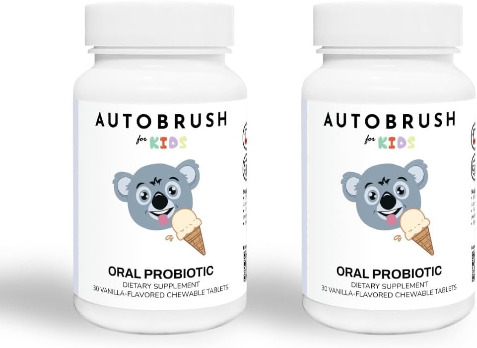 autobrush Kids Oral-Care Slow Dissolve Probiotic Tablets | Dental Supplements | Healthier Teeth and Gums | Balanced Mouth Biome| 30 Count (Vanilla) (2)