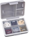 9-Grid Pill Organizer,Portable Pill Box,Grandi Confronti di capacità,Travel Pill Container,Medicine Dispenser,Pill Purse,Pill Case for Vitamins, Fish Oils or Supplements(Grey)