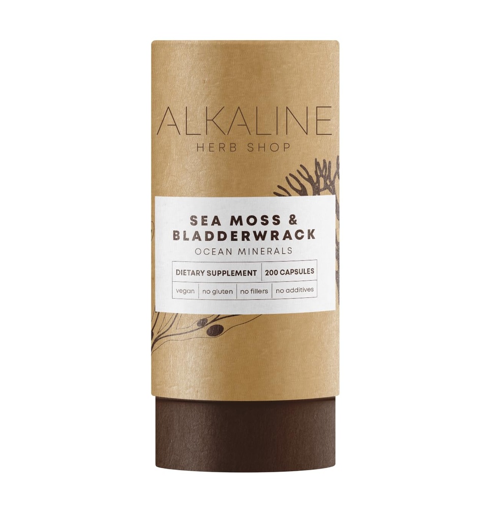 Alkaline Herb Shop Sea Moss & Bladderwrack Supplemento 200 capsule
