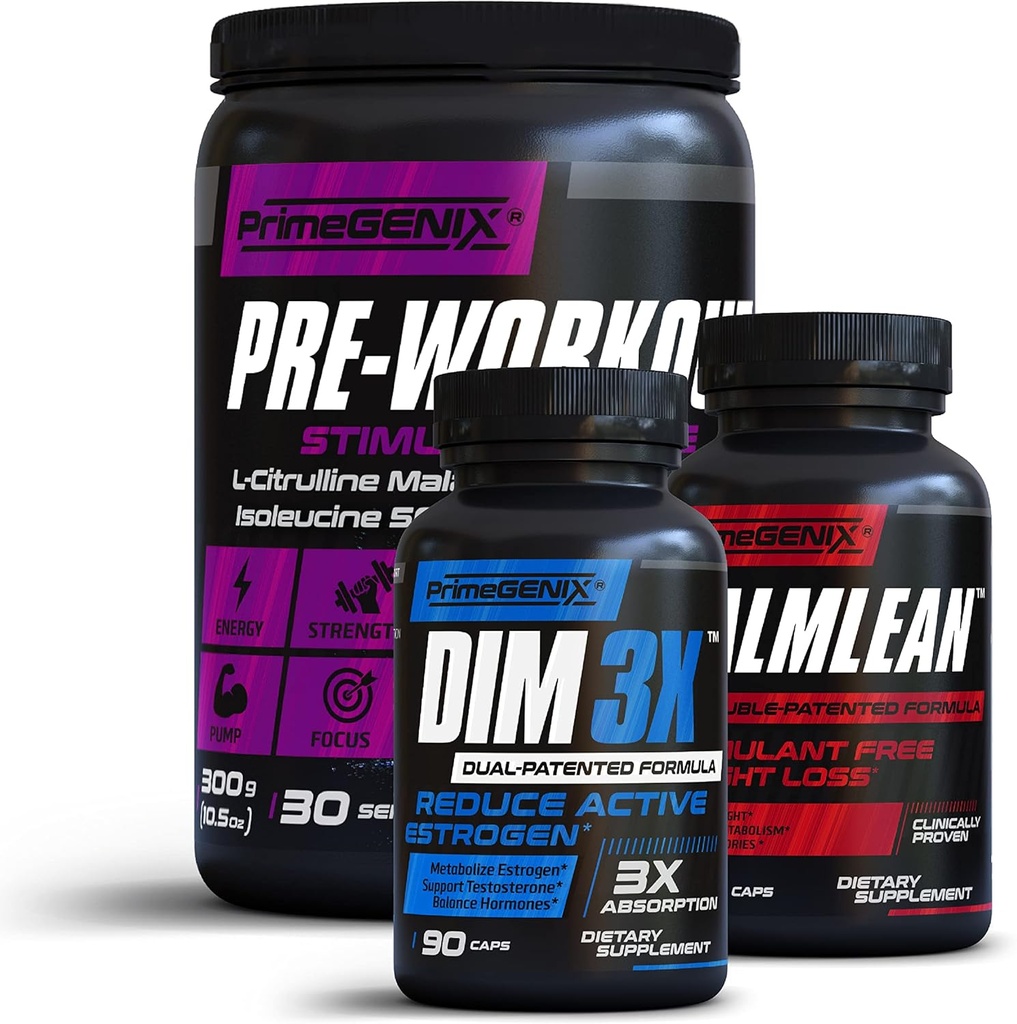 Dad BOD 2 Gym BOD Stack de DIM 3X, CalmLean & Stimulant Free Pré-entraînement de soutien perte de poids de l'énergie de boost Made in USA