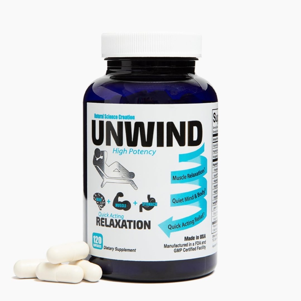 Détendez-vous - 1885 Mgs Magnésium par service, Supplément de relaxation avancée, Magnésium élémentaire Max Strength, Baume citron, Primavie Shilajit, Ginger - 120 Capsules - Fabriqué aux États-Unis