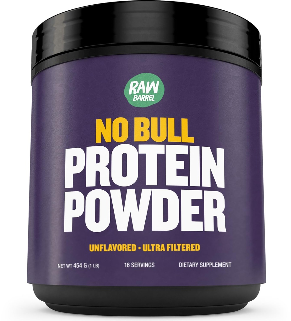 1lb No Bull polvere di proteine del siero non aromatizzata, supplemento di siero puro, istantaneo, proteine elevate, carb basso, senza riempitivi, senza additivi, senza aroma