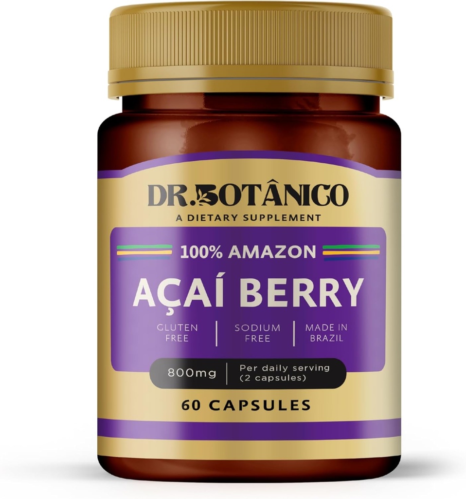 Açaí Berry 800mg – Immun- und Hautunterstützung | Dr. Botanico (60 Kapseln)