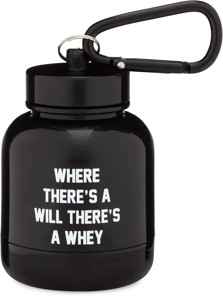 OnMyWhey - Protein Powder & Supplement Funnel Keychain, Portable To-Go Container für den Fitnessraum, Workouts, Fitness, & Travel - TSA genehmigt, Wo ist ein Will Es gibt A Whey