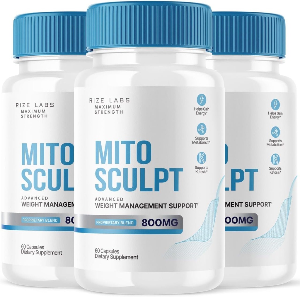 Rize labs MitoSculpt pillole di perdita di peso - Sculpt il vostro corpo ideale con MitoSculpt Advanced Formula Capsules, Supplemento a Turn Mobilized Stored Fat for Fuel (180 Capsules) (Pack of 3)