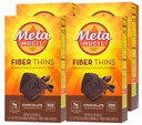 Métamucil, Thins de fibre, supplément quotidien de fibre de mousse de Psyllium, soutient la santé digestive et satisfies faim, saveur de chocolat, 48 portions totales (4 paquets de 12)
