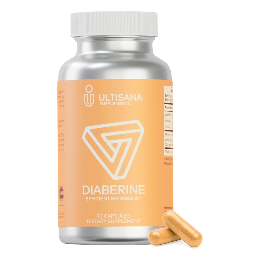 Diaberine Berberine HCL Supplement | Unterstützt Herzgesundheit, Energie-Boost, Stoffwechsel und Immunfunktionen | Berberine 500mg mit Vitamin B12, Magnesium & Chrom | Non-GMO & Vegan, 90 Zähler