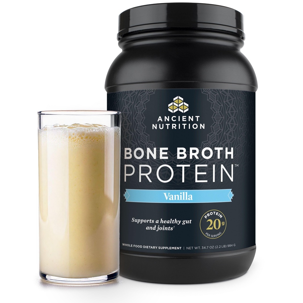 Antica Nutrition Grass Fed, Bone Broth Protein Powder, 20g Protein, Peptidi di collagene idrolizzati, Keto & Paleo Friendly, Supporti Joint, Gut Health, Vanilla, 40 Serve