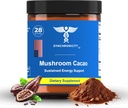 Mushroom Cacao Adaptogen Energy & Focus Drink Powder Supplement. Potent 8:1 Lions Mane, Cordyceps & 3 Kakao/Cacao Extrakt Mischung aus Yale DRS. Alle natürlichen Kaffee Alt Nootropic & Nährstoffe Superfood