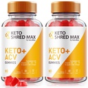 NutraRize (Pack of 2 Keto Shred Max Keto + ACV Gummies, Formula per la perdita di peso avanzata, Keto Plus Supplement, Gomitas Recensioni (120 Gummies)