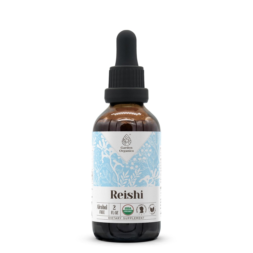 Reishi USDA Organic Alcohol-Free Extract | Nahrungsergänzung, Hochfeste Tinktur | Natural Certified Organic Reishi Mushroom (Ganoderma Lucidum) (2 oz)