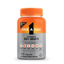 Multivitamine d'un jour pour les femmes 50 et plus Comprimés, Multivitamine de femmes 50 plus avec les vitamines D, C, E, Zinc et Biotine, Vitamines quotidiennes pour les femmes 50+, 100 Ct