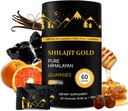 Shilajit Gummies | Pure Himalayan Shilajit Gummies Gold | Ashwagandha, Gokshura | Fulvic Acid & 85+ Trace Minerals für Männer, Frauen | Non-GMO | Lab Tested | No Added Sugar I 60 Gummy