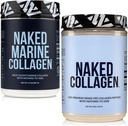 NAKED Marine Collagen 47 Servierungen + Collagen Peptides Protein Powder 60 Servierungen, Unflavored Bundle: Non-GMO, Keto, Glutenfrei, Paleo-Friendly, Soy Free