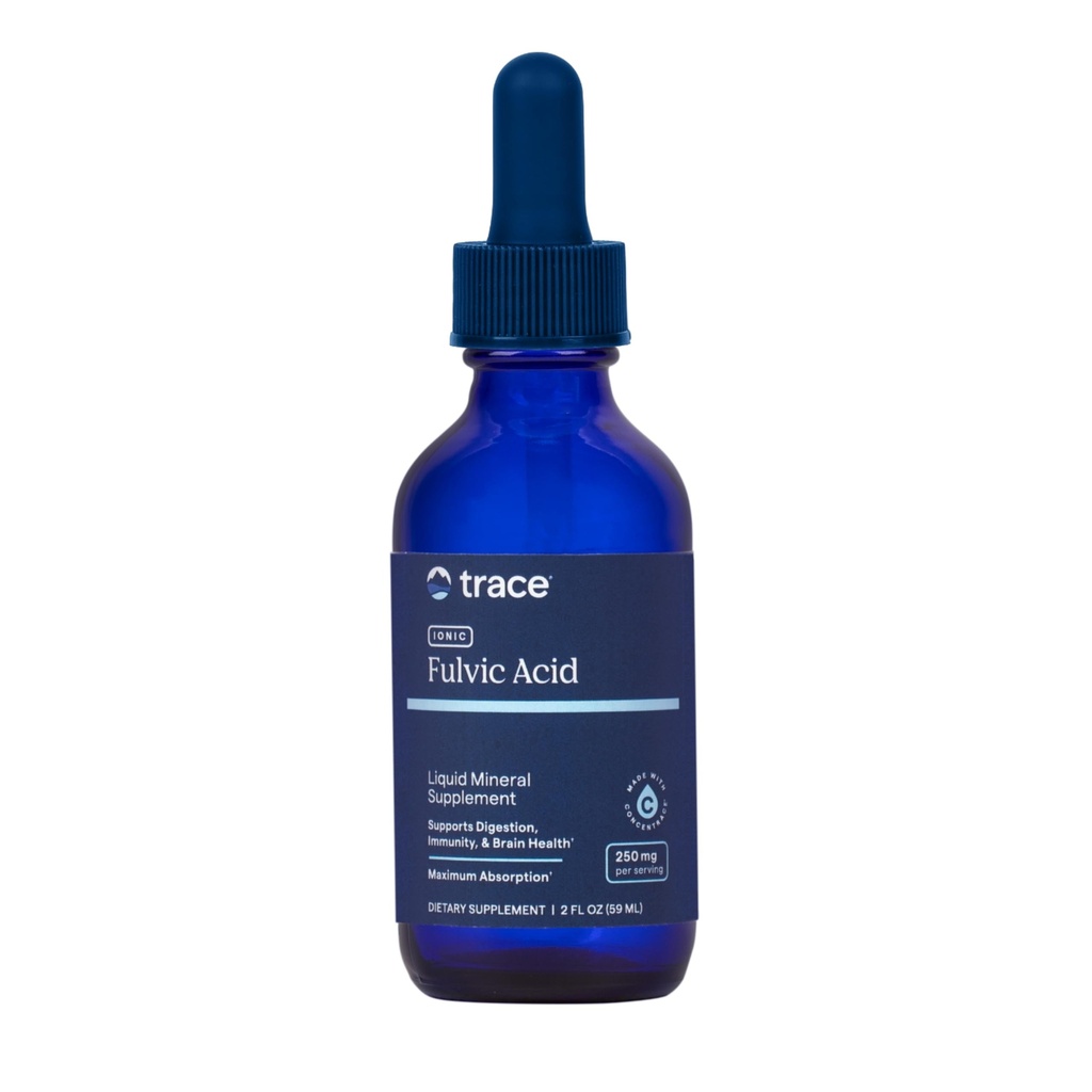 Trace Minerals Ionic Fulvic Acid 250mg - Essential Mineral Supplement zur Unterstützung der Hydration & Energy Production - Aids Muskel-Endurance - Flüssige Ergänzung für gesunde Verdauung - 2 fl oz (59 Portionen)