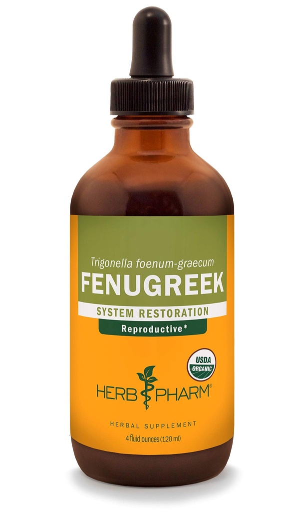 Estratto di liquido fenugreek biologico certificato di Herb Pharm per il supporto riproduttivo femminile - 4 oncia