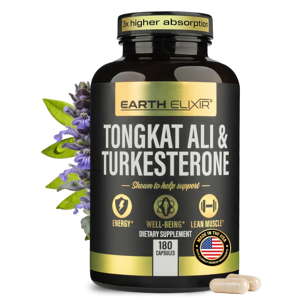 Turkesterone Tongkat Ali per gli uomini e le donne – 2-in-1 supporto naturale del testosterone per l'energia e il fitness - supplemento di Turkesterone ad alta potenza per gli uomini con Tongkat Ali –– Formula pura non OGM
