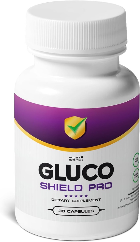 GlucoShield Pro - Natürliche Ergänzung mit Vitaminen B1, B2, B6, Magnesium, Zink & Calcium | Non-GMO, Stimulant-Free, Easy-to-Take | Made in USA, GMP-Certified | 30 Kapseln, 1 Monat Versorgung