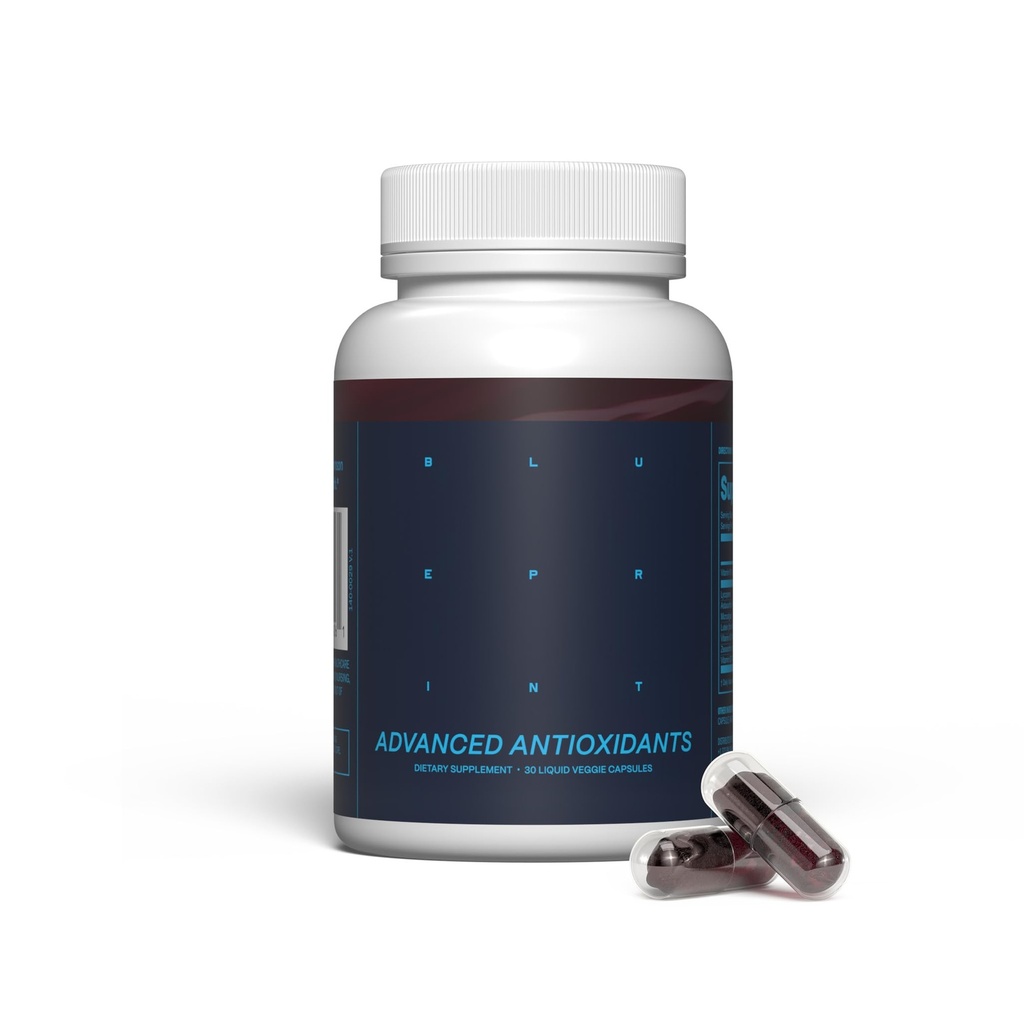 Blueprint Bryan Johnson Advanced Antioxidant Supplement – Lutein, Zeaxanthin, Lycopin, Vitamin K1, K2 – Vegan Capsules for Vision, Bone & Heart Support – Aktualisierte Formel von essentiellen Softgelen