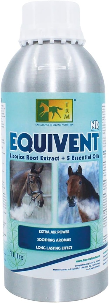 TRM Equivent ND Liquid Horse Feed Supplement con 5 oli essenziali per la respirazione sana | Ridurre l'infiammazione e la congestione - 33.8 fl oz (1 litro) - 33.8 fl oz