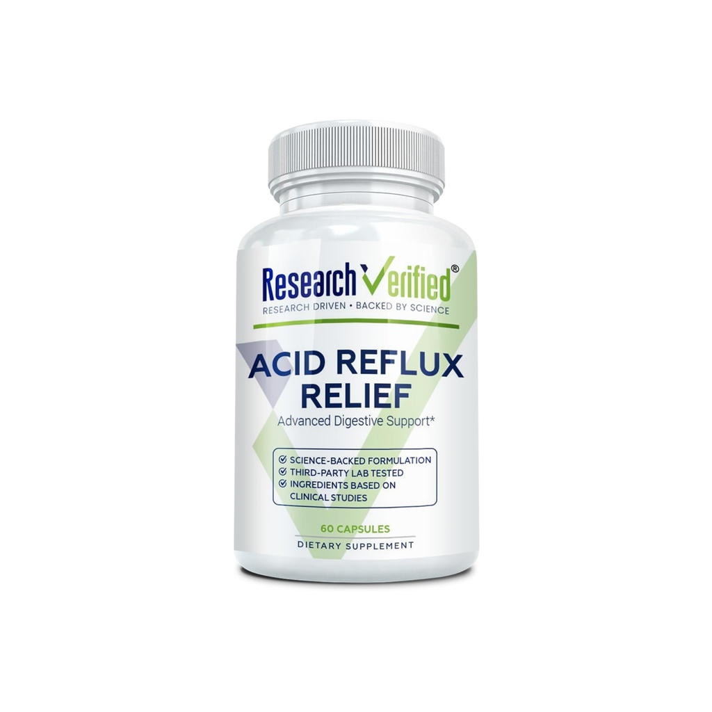 Forschung Verified Acid Reflux Relief - Soothe GI Probleme - Melatonin, 5-HTP, Marshmallow Root - 60 Kapseln - Vegan