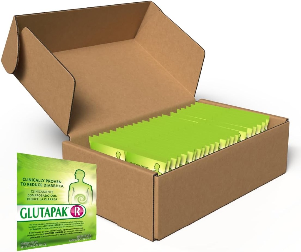 Verdauungs-Gesundheits-Pulver mit L-Glutamin & Lactobacillus reuteri – unterstützt Gut Barrier, Microbiome Balance & Nährstoffaufnahme – 15g Beutel, 50-Pack, Gluten & Lactose Free