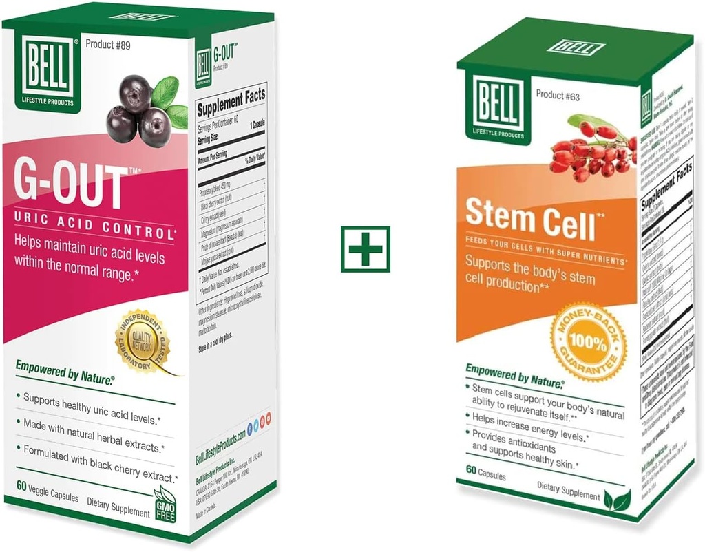 Bundle de Bell - Suppléments de cellules souches et nettoyage de l'acide Urique de sortie - 25 ans dans le monde, vendu directement par le fabricant
