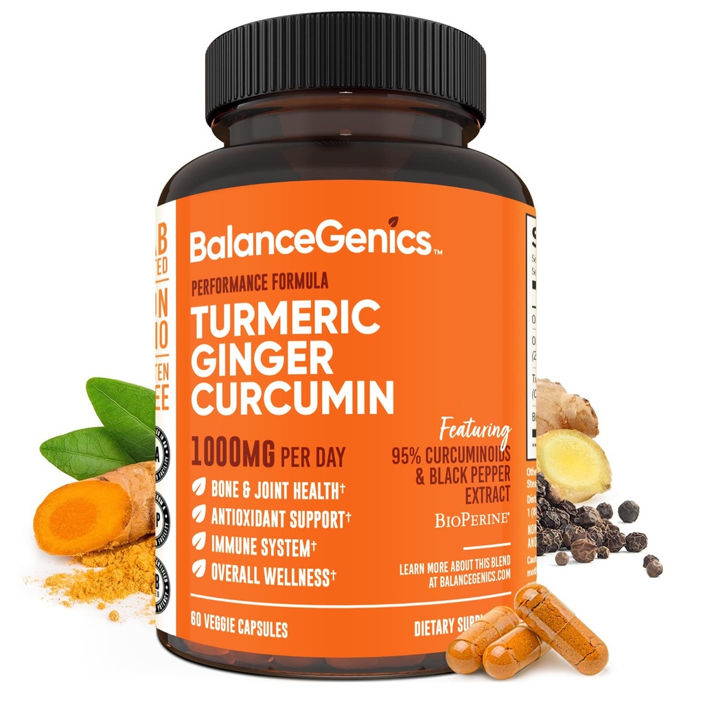 Supplément curcumine curcumine curcuma avec racine de poivre et de gingembre noir 1000mg. Formule optimisée 95% Curcuminoides Curcuma.