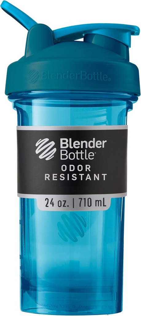 BlenderBottle Shaker Bottle Pro Serie Perfekt für Protein Shakes und Pre Workout, 24-Ounce, Ocean Blue