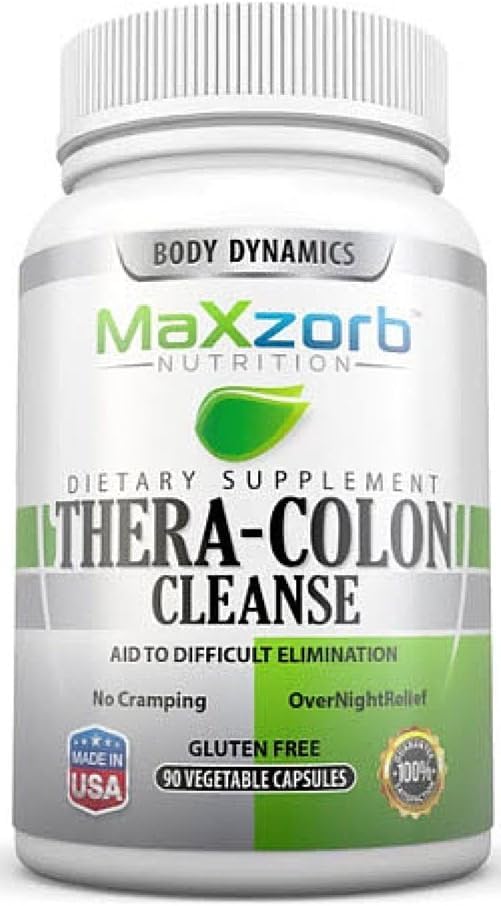 MaXzorb Nutrition Maxzorb Thera-Colon Cleanse: Supporto Digestivo Gentle per uno stile di vita più sano, bilanciato - 90 capsule