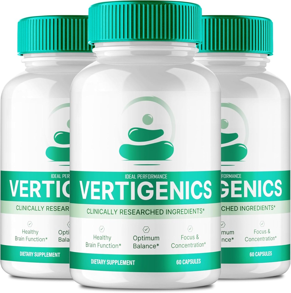 Vertigenics Cerveau Suppléments pour la mémoire et les capsules de focus, Vertigenics Advanced Formula Brain Health Support - Maximum Strength Nootropics Verti Genics Tous les avis de soutien naturel (3 Pack)