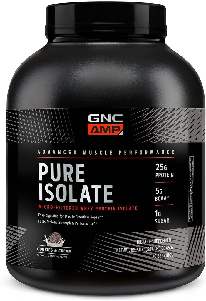 GNC AMP Pure Isolate Whey Protein - Cookies et crème (70 portions)