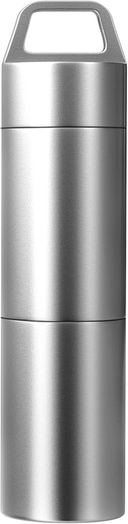 Petit étui à pilule (2 compartiments de conception), porte-clés porte-pilule en métal portable étanche Pill Box Container Mini Inox Pill Organizer for Travel Purse Pocket