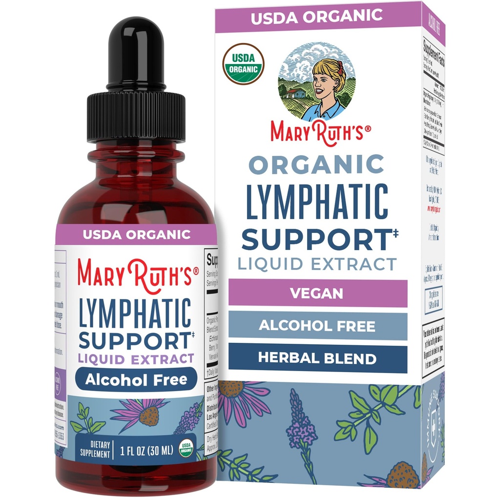 MaryRuth Organics Lymphatic Support Drops (Drops) USDA Organic Lymphatic Cleanse Immune Support Supplément (Dumps) Lymphatic Support avec Echinacea & Elderberry (Dumps) Blue Vervain (Dumps) Vegan (Dumps) Non-GMO (Dumps) 30 portions