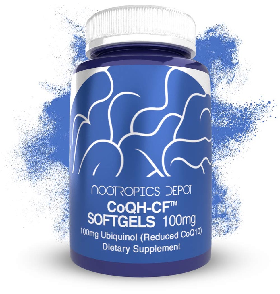 Nootropics Depot Ubiquinol CoQH-CF Softgels | 100mg Ubiquinol Supplement | 30 Count | Reduzierte CoQ10