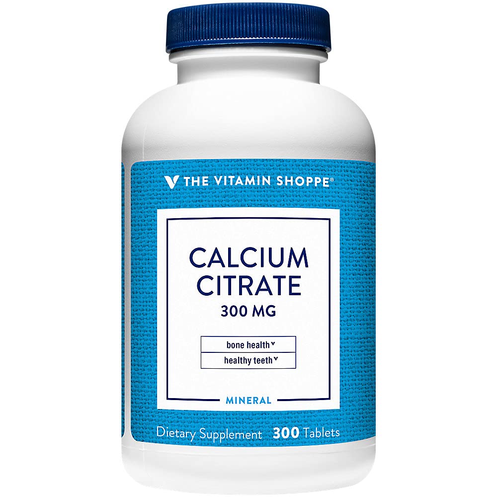 Citrato di calcio 300mg – Minerale essenziale per le ossa sane e denti, forma ben assorbita del calcio chelato – 100% da Citrate & Dicaclium Phosphate (300 compresse) di The Vitamin Shoppe