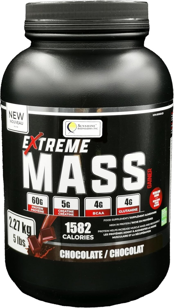 Extreme Maß Gainer Muscle Builder, 5 lbs (2.27 kg) Niedrige Zucker hohe Kalorien für intensive Workouts