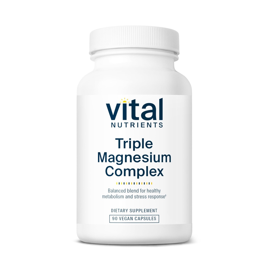 Nutriments vitaux Supplément triple Magnésium complexe de Végétalien Magnésium Glycinate, Malate et Oxide 250mg.