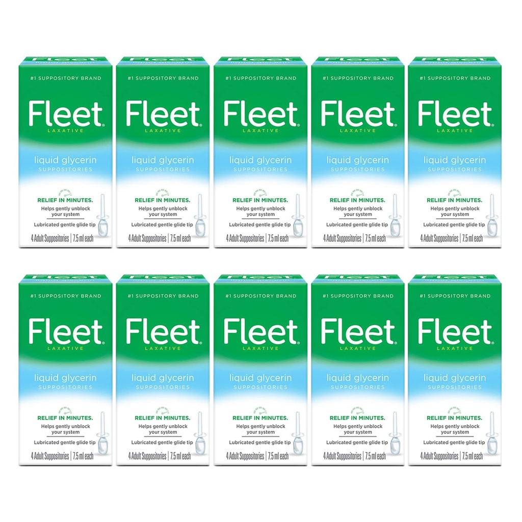 Fleet Liquid Glycerin Suppositorien, 4 Count (Pack von 10)