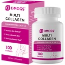 OMOGS Collagen Peptides Capsule, Collage idrolizzato naturale con prebiotico e estratto di mirtillo - Capelli, Pelle, Unghia, Giunto, Salute Digestiva & Supporto Immune, Non OGM, 100 Capsule