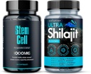 Premium Stem Cell 1.000mg(120Ct) & Shilajit Supplemento 10.000mg (60Ct) | Vitality Booster Pack | Boosts Immunity & Energy | Antiaging naturale & Longevità | Spirulina, Chlorella & Mineral Extract (1)