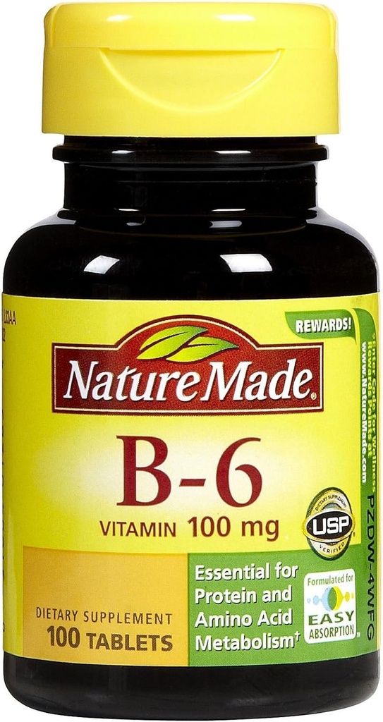 Natur gemacht Vitamin B6 100 mg Tabs, 100 ct